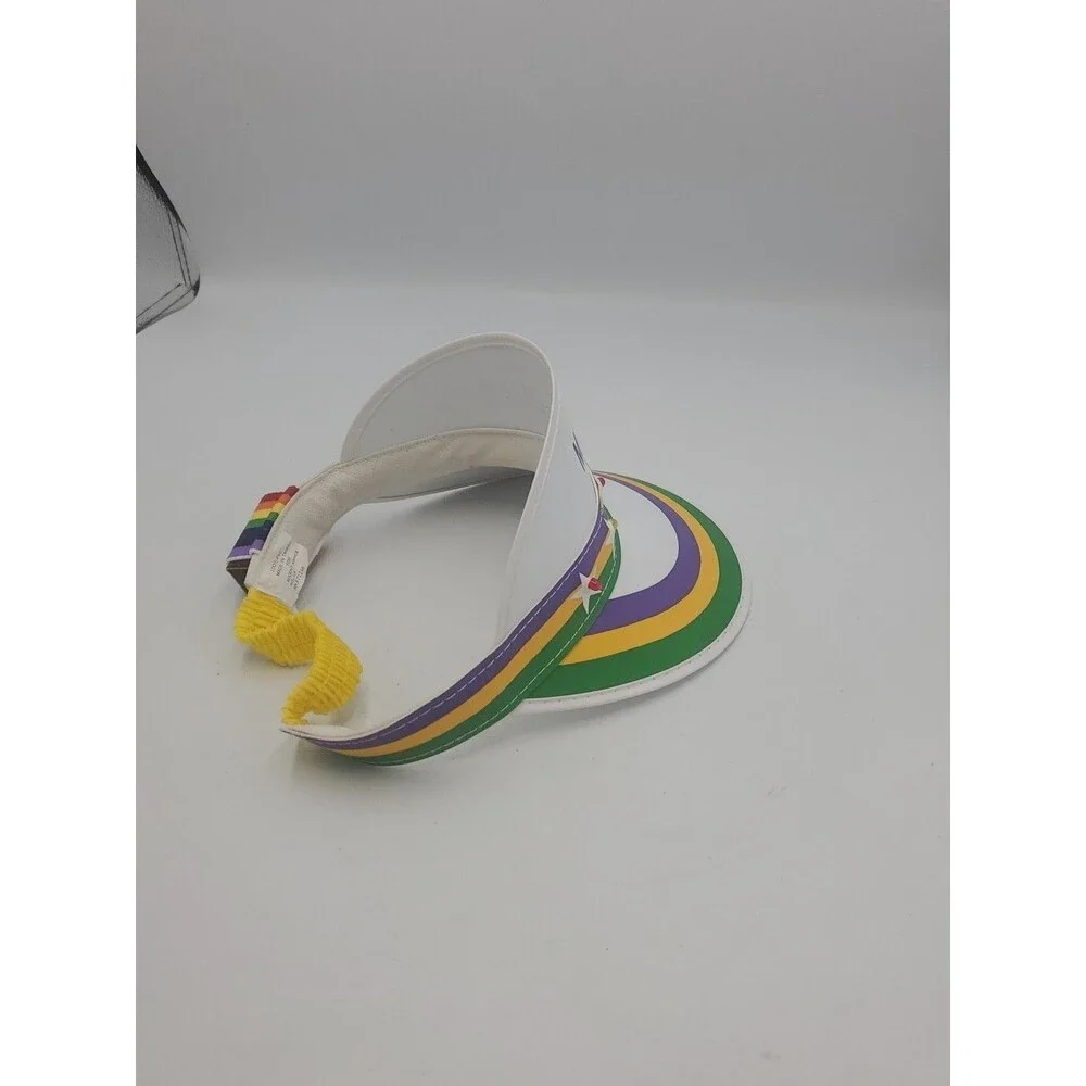 Vtg Lighted Colorful Sun Visor New Orleans Mardi Gras Retro Hat Rainbow Headband